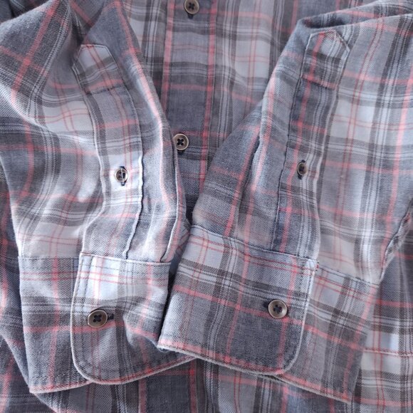 Flag & Anthem Westley Button Shirt Mens 4XLB Plaid Soft Blue Coral Vintage Fit - Picture 6 of 12